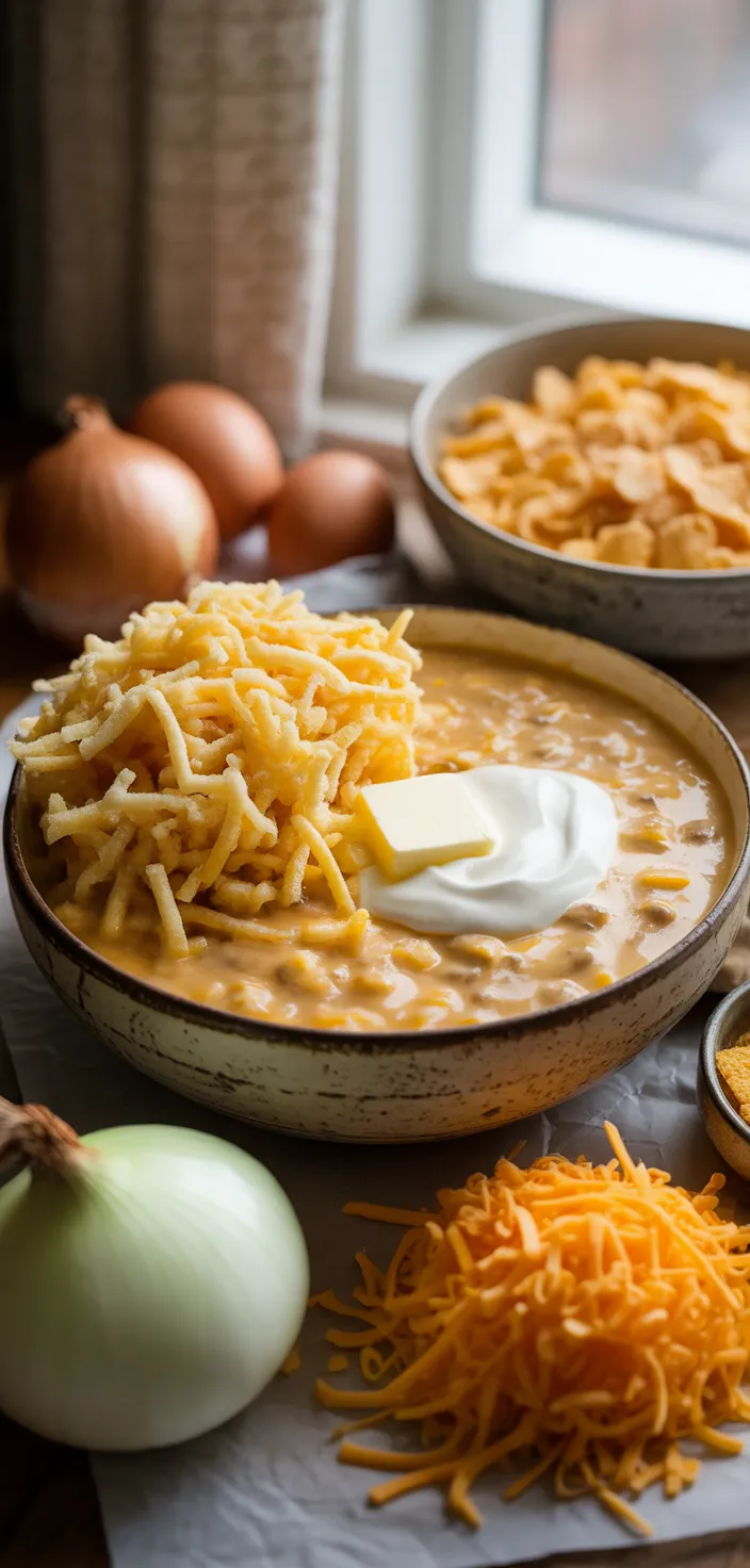 Ingredients photo for Cheesy Hashbrown Potato Casserole Recipe