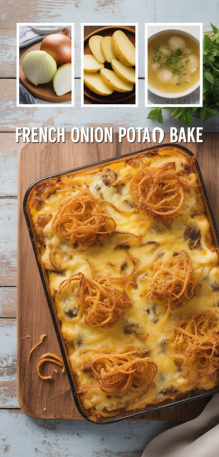 A photo of Easy French Onion Potato Bake Recipe