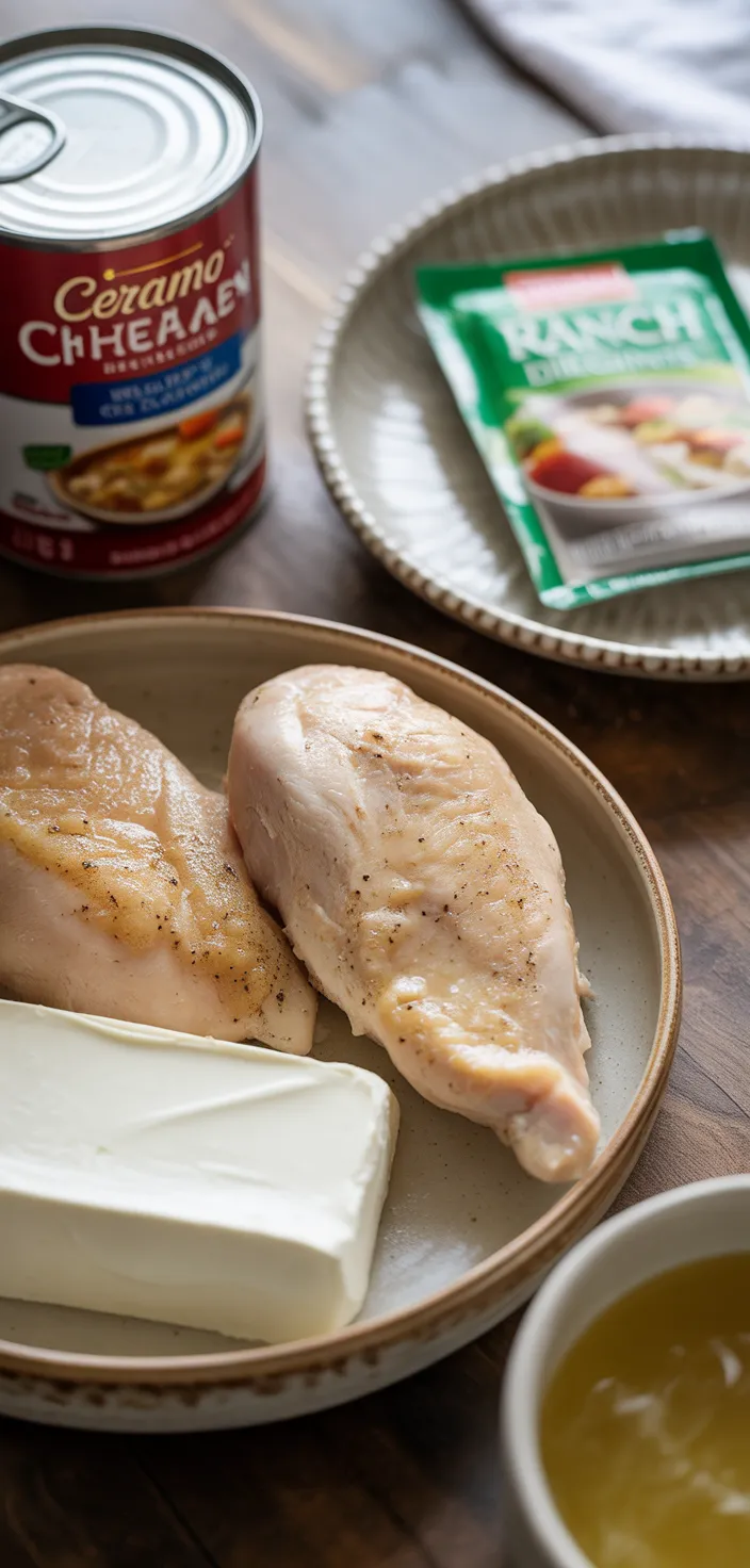 Ingredients photo for CrockPot Creamy Ranch Chicken: Easy Weeknight Dinner Recipe