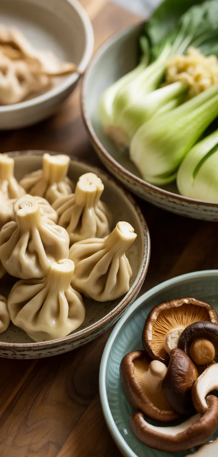Ingredients photo for Potsticker Soup With Mushrooms & Bok Choy Recipe