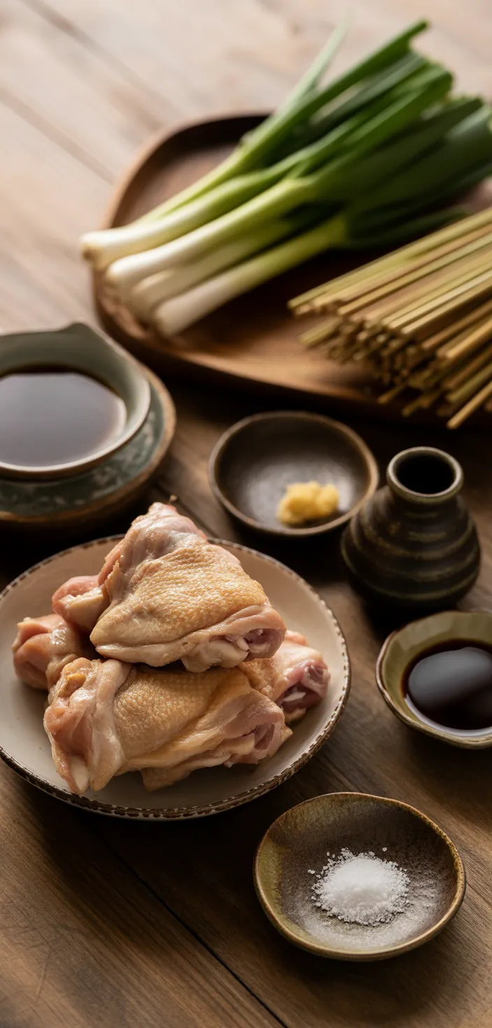 Ingredients photo for Super Easy Japanese Chicken Yakitori Recipe