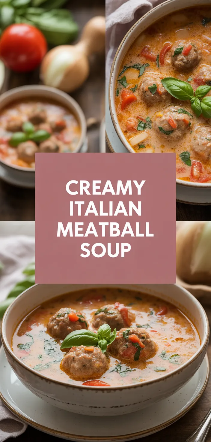 A photo of Creamy Italian Meatball Soup Recipe
