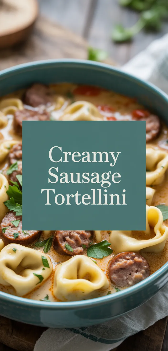 A photo of Easy Creamy Sausage Tortellini Soup Recipe