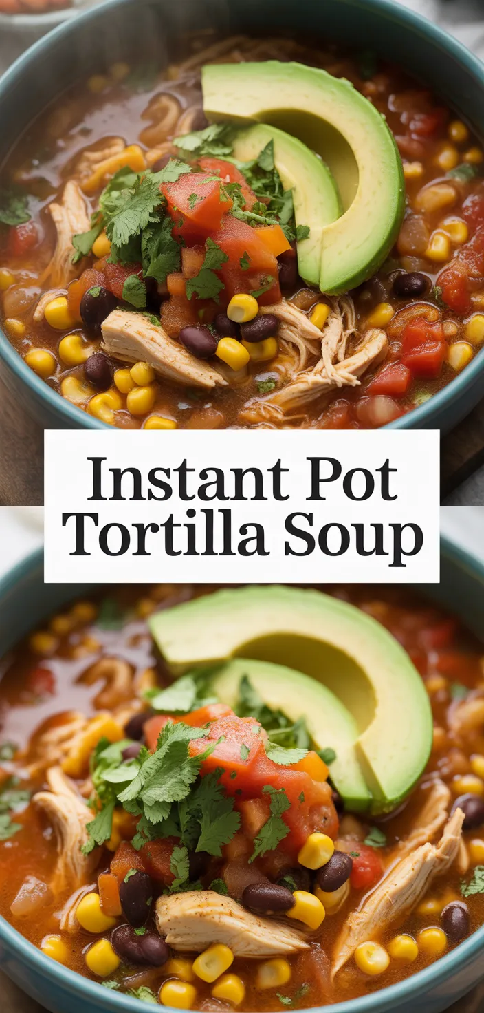A photo of Instant Pot Chicken Tortilla Soup Recipe