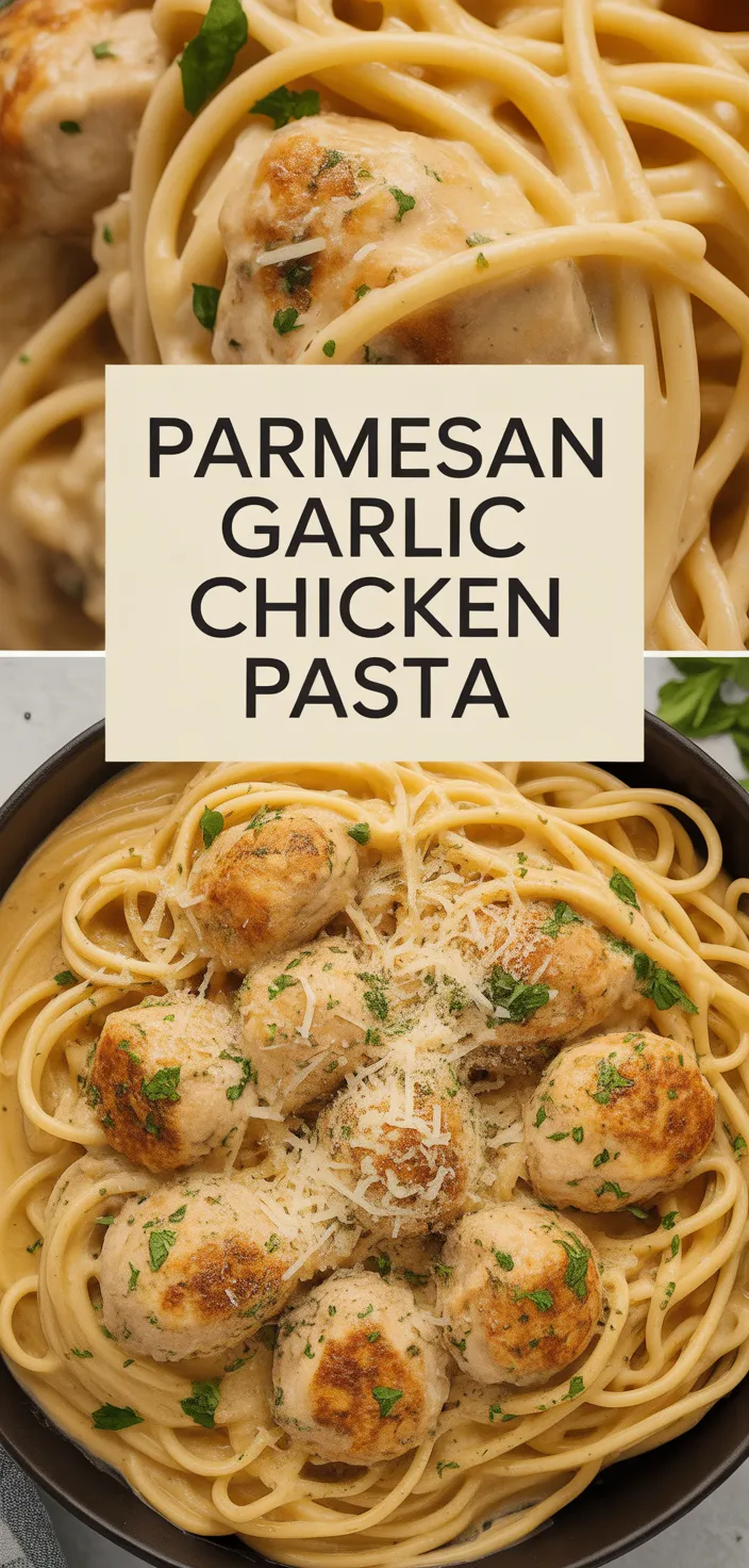 A photo of Parmesan Garlic Spaghetti With Chicken Meatballs Recipe
