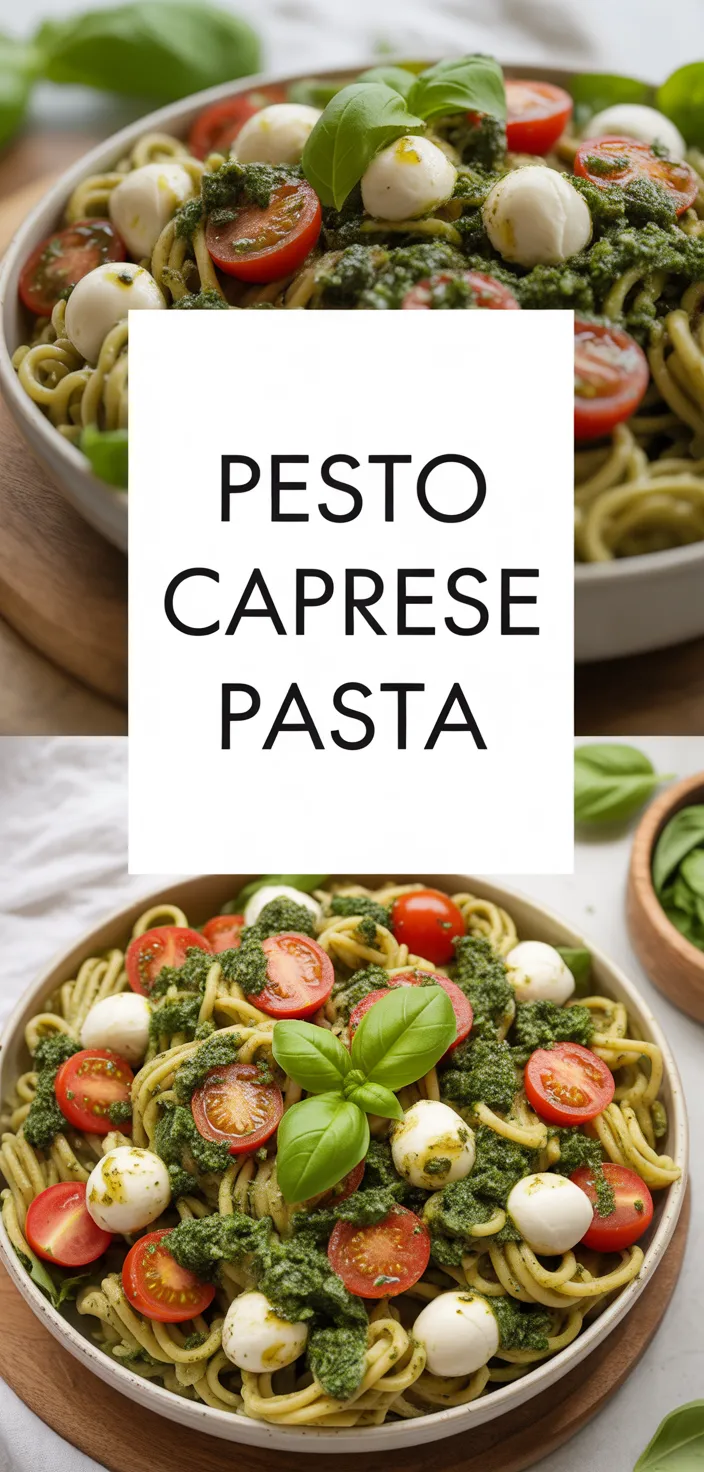 A photo of Peseto Pasta Salad With Tomatoes & Mozzarella Recipe