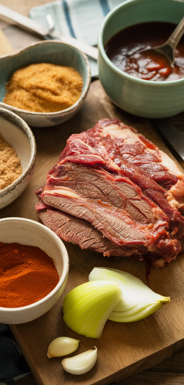 Ingredients photo for Slow Cooker Brisket With BBQ Sauce Recipe