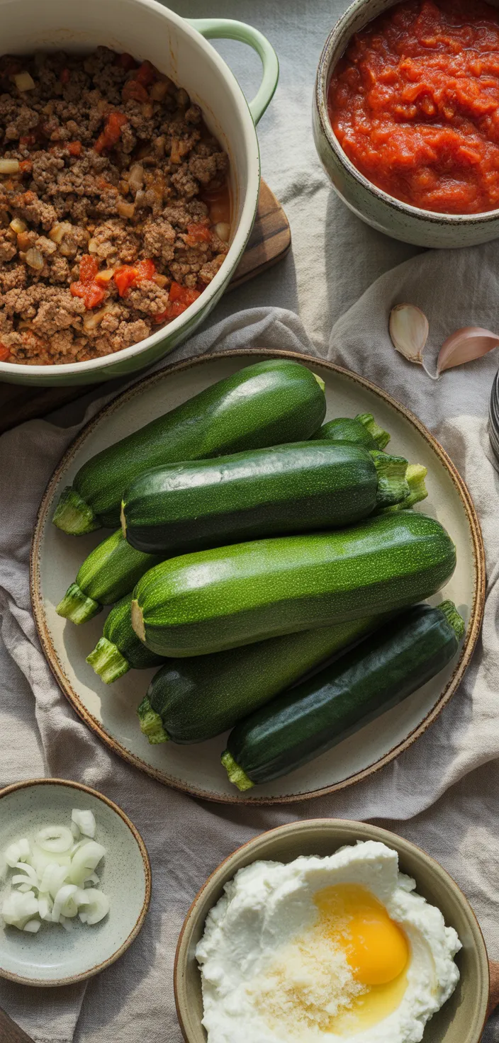 Ingredients photo for Zucchini Lasagna Recipe
