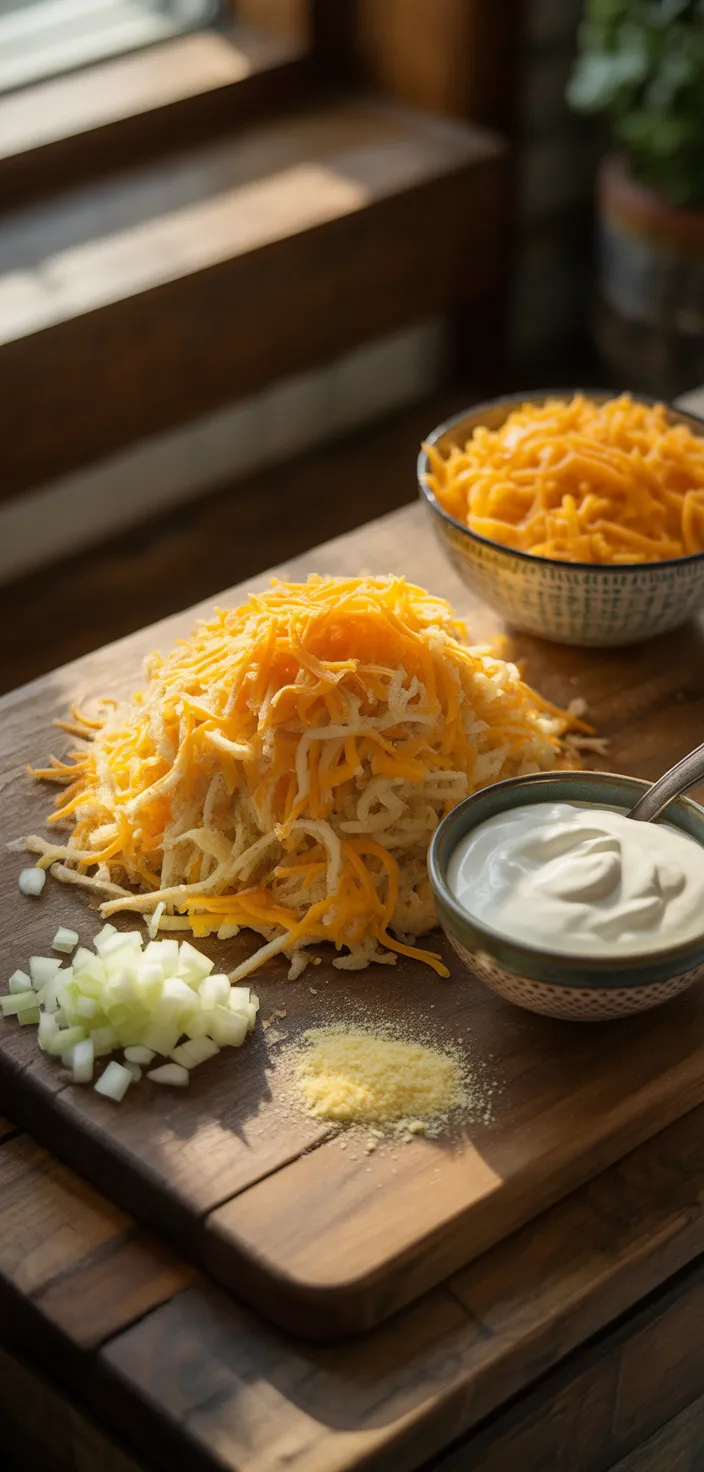 Ingredients photo for COPYCAT CRACKER BARREL HASHBROWN CASSEROLE Recipe