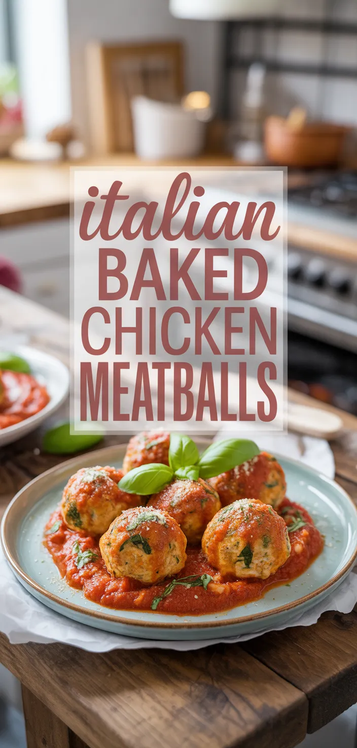 A photo of Italian Baked Chicken Meatballs Recipe
