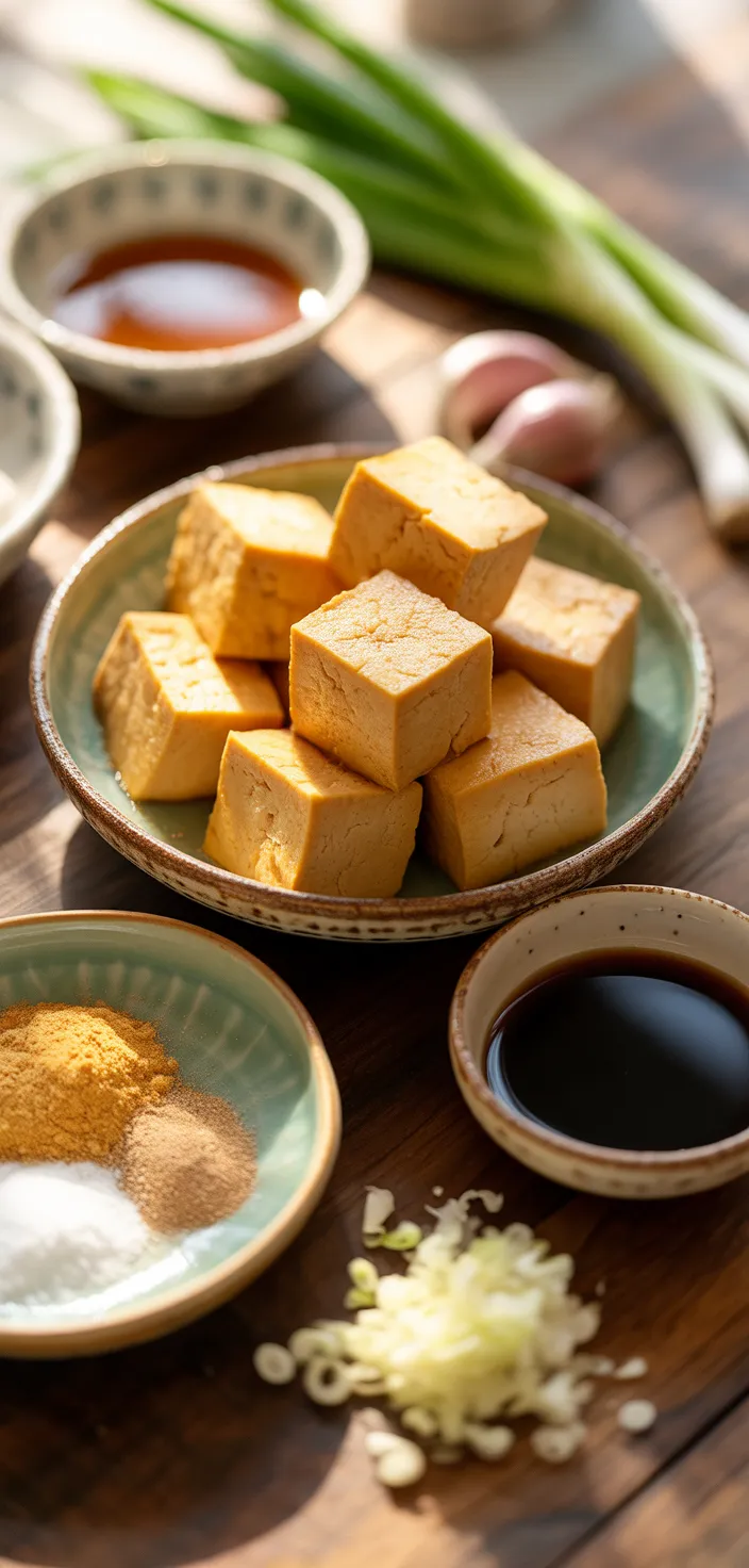 Ingredients photo for Crispy Honey Garlic Tofu Recipe