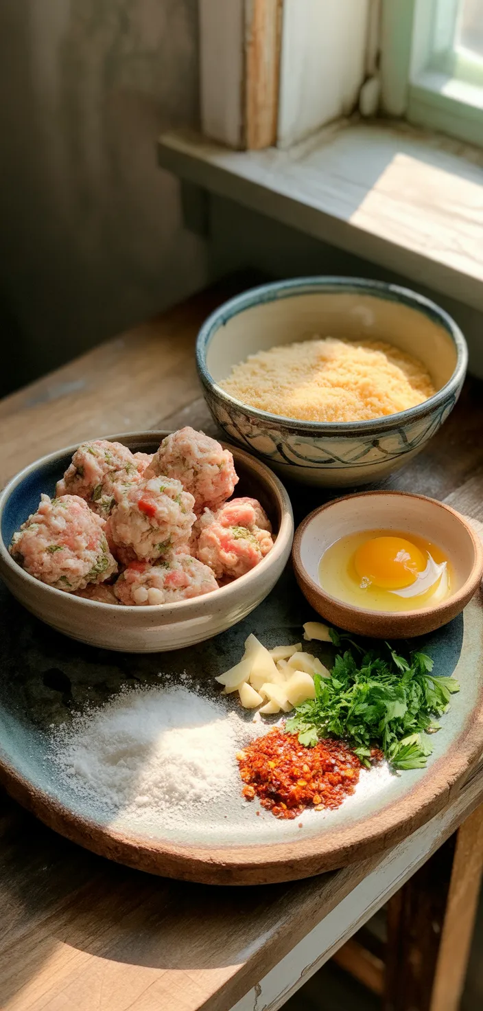 Ingredients photo for Italian Baked Chicken Meatballs Recipe