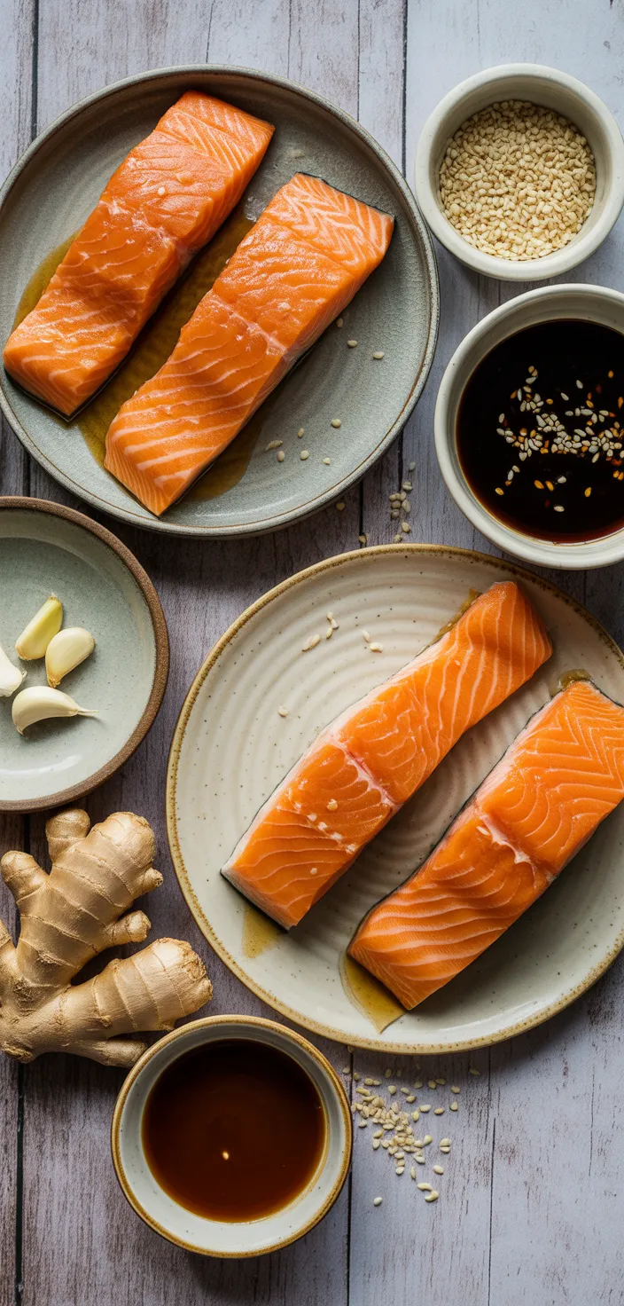 Ingredients photo for Air Fryer Teriyaki Salmon Recipe