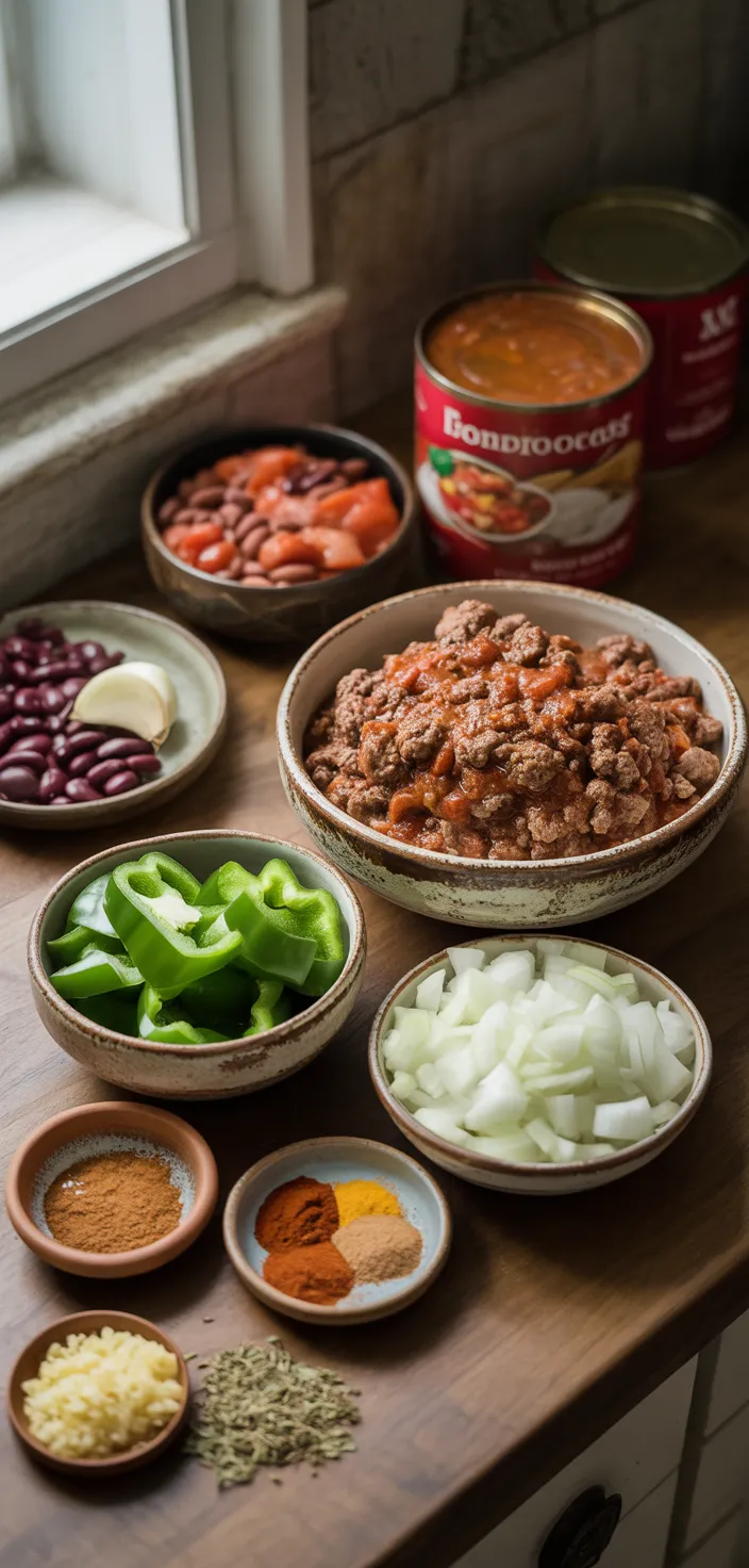 Ingredients photo for Best Ground Beef Stovetop Chili Recipe