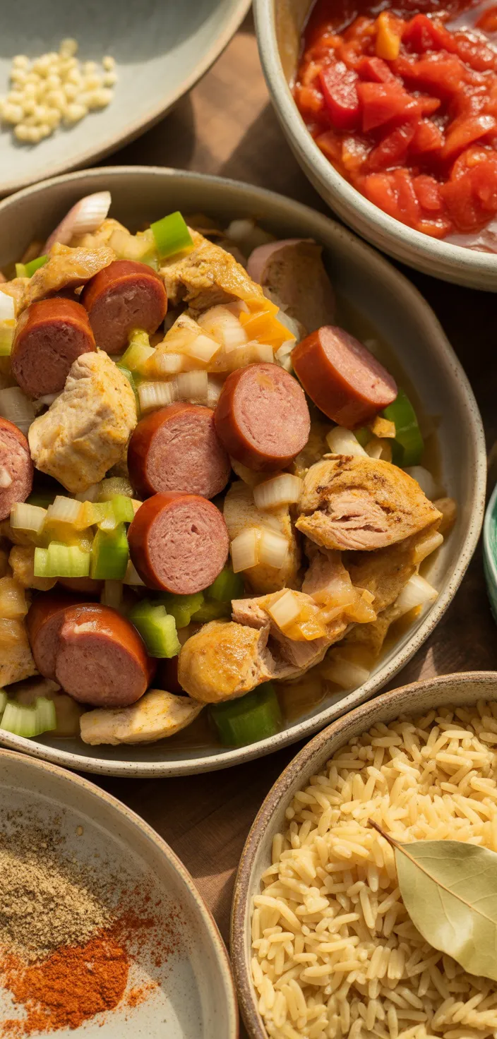 Ingredients photo for Easy One Pot Jambalaya Recipe