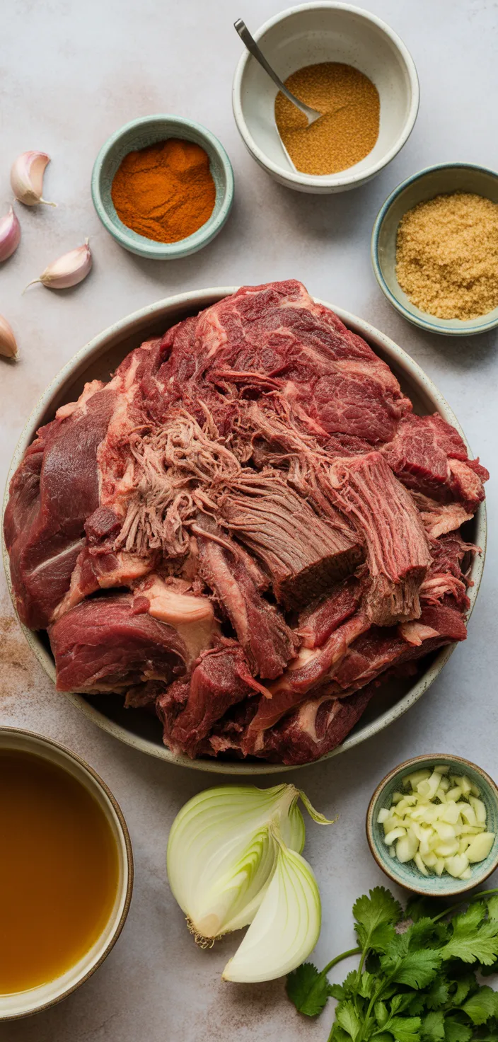 Ingredients photo for Slow Cooker Pulled Beef Recipe
