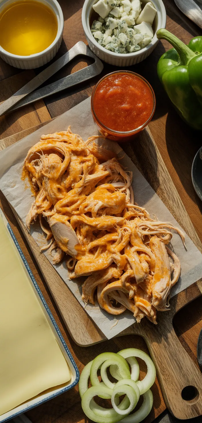 Ingredients photo for Buffalo Chicken Cheesesteak Recipe