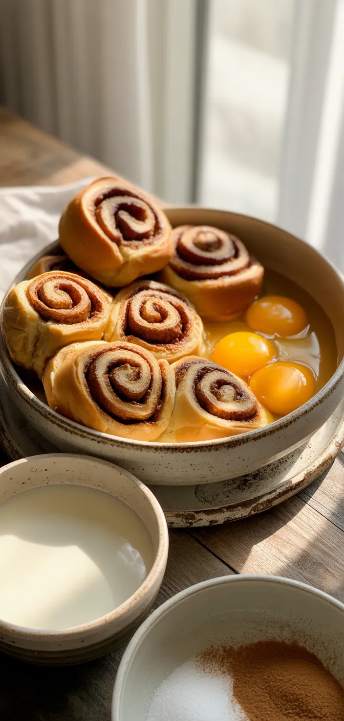 Ingredients photo for Cinnamon Roll French Toast Recipe