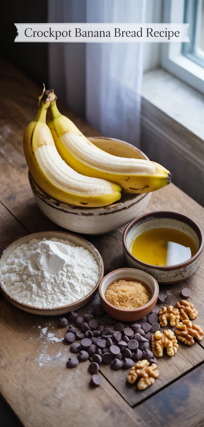 Ingredients photo for Crockpot Banana Bread Recipe