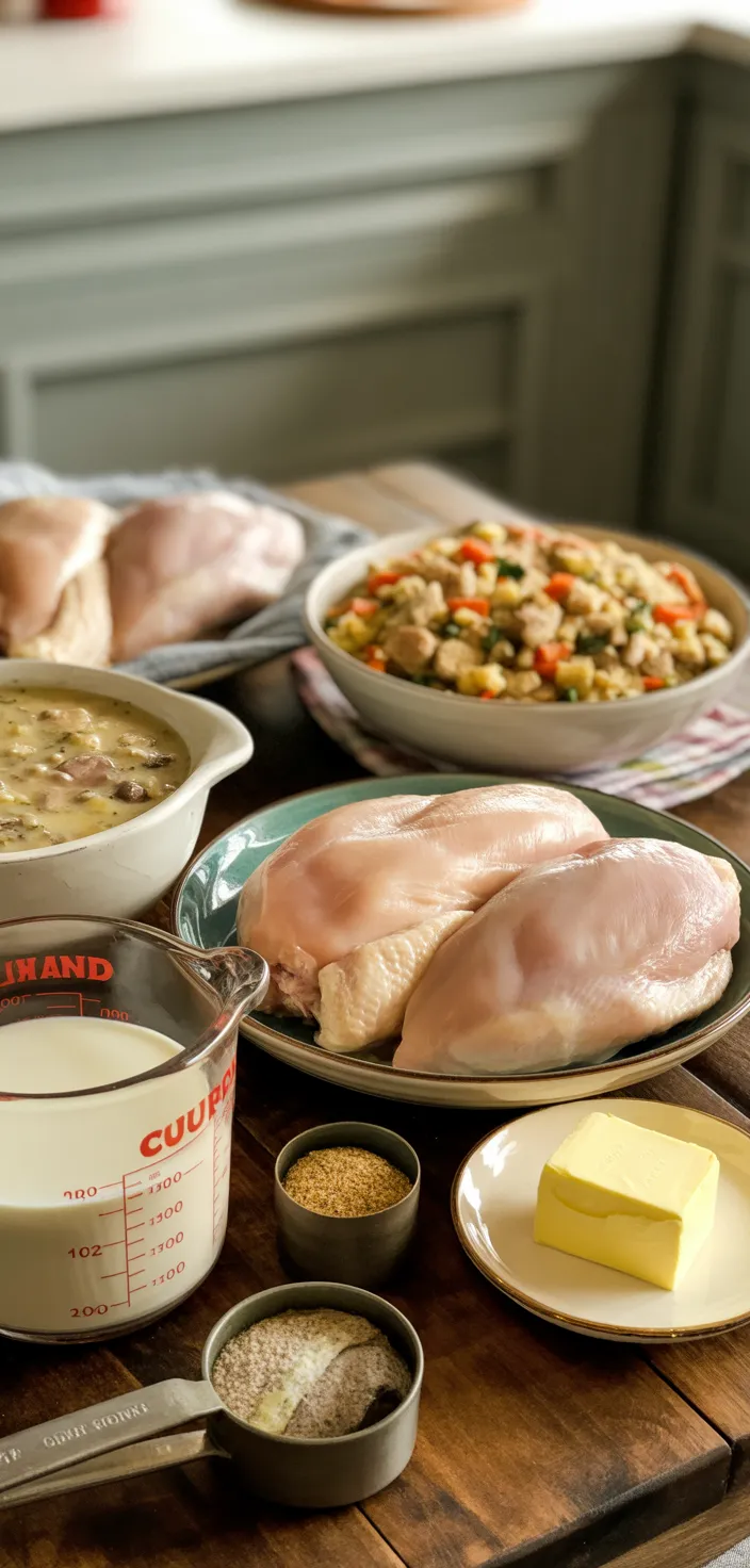 Ingredients photo for Crockpot Chicken And Stuffing Recipe