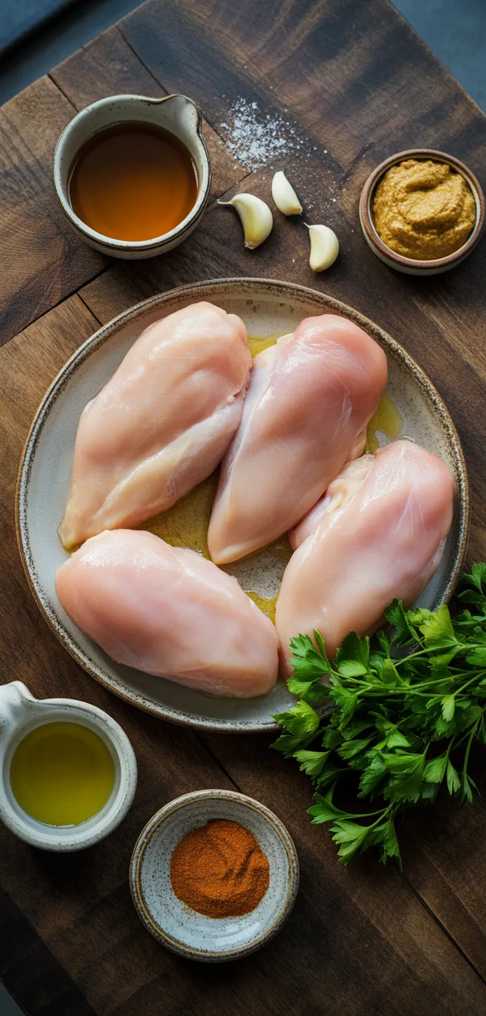 Ingredients photo for Easy Baked Honey Dijon Chicken – A Quick, Flavorful Meal For Any Night Recipe