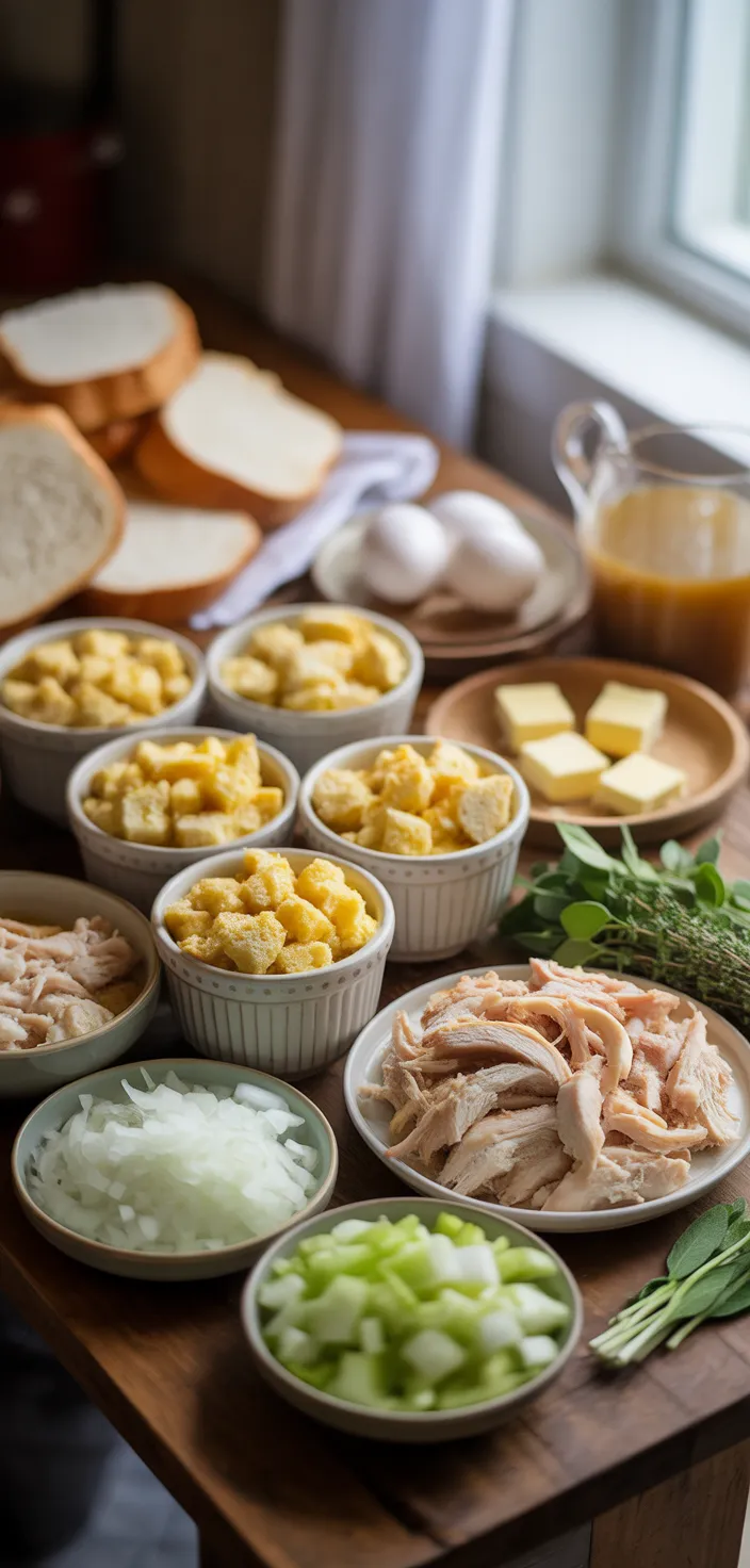 Ingredients photo for Southern Chicken & Dressing Recipe