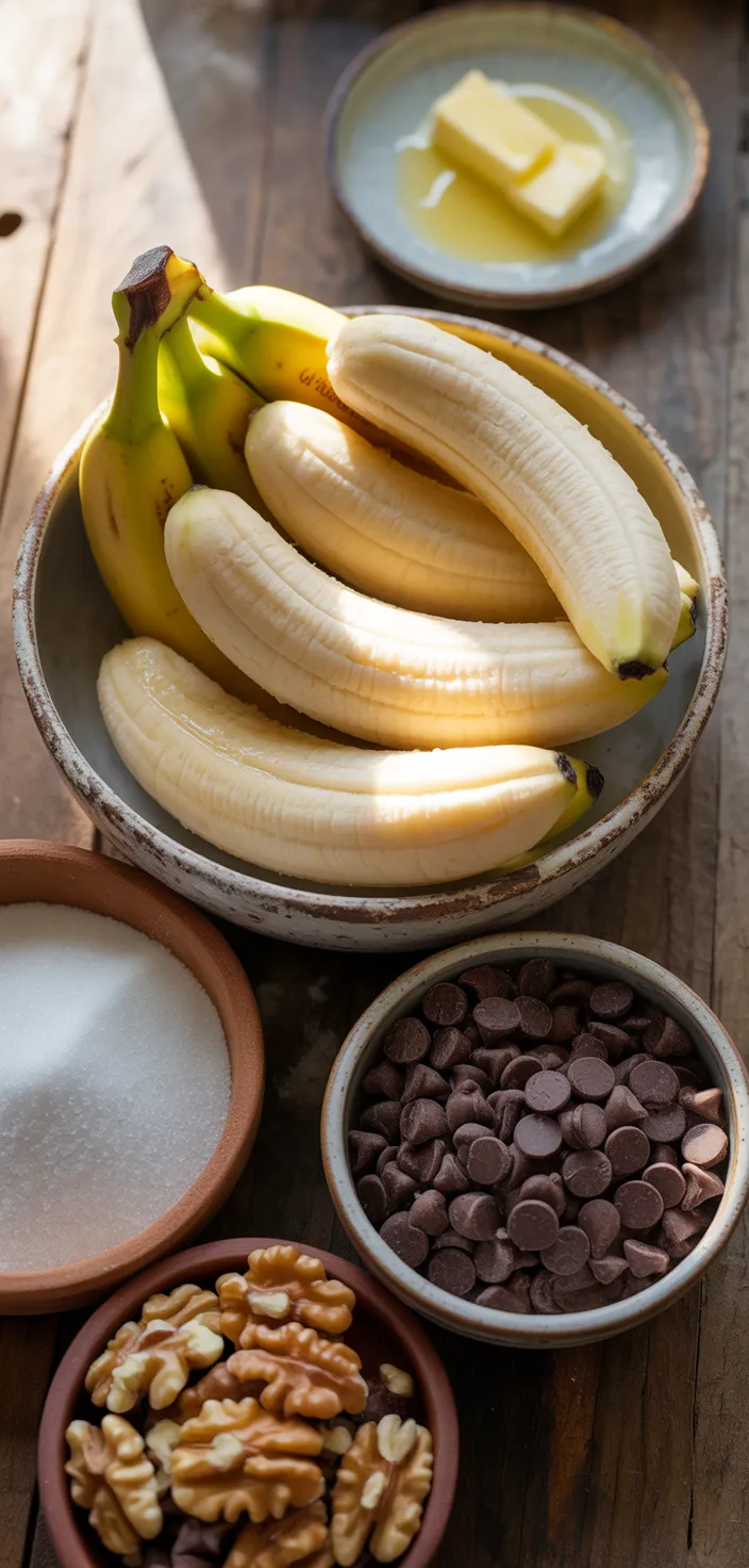 Ingredients photo for CHOCOLATE CHIP BANANA BARS Recipe