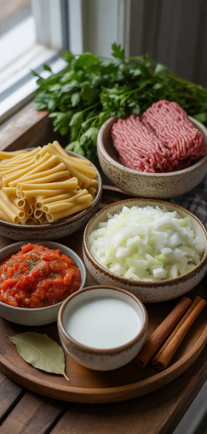 Ingredients photo for Mom’s Pastitsio (Greek Lasagna) Recipe
