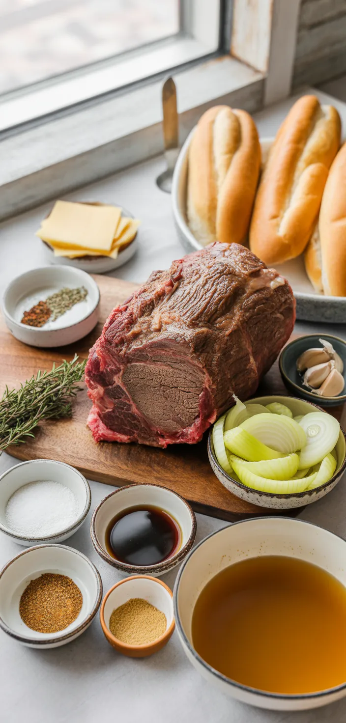 Ingredients photo for Slow Cooker French Dip Recipe