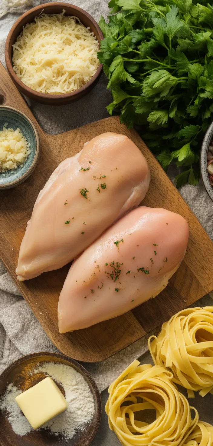 Ingredients photo for The Best Chicken Alfredo Recipe