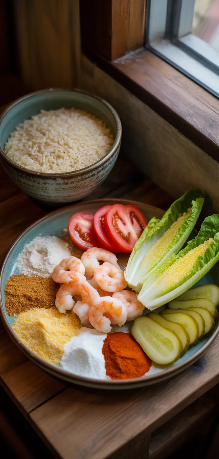 Ingredients photo for Shrimp Po' Boy Rice Bowls Recipe