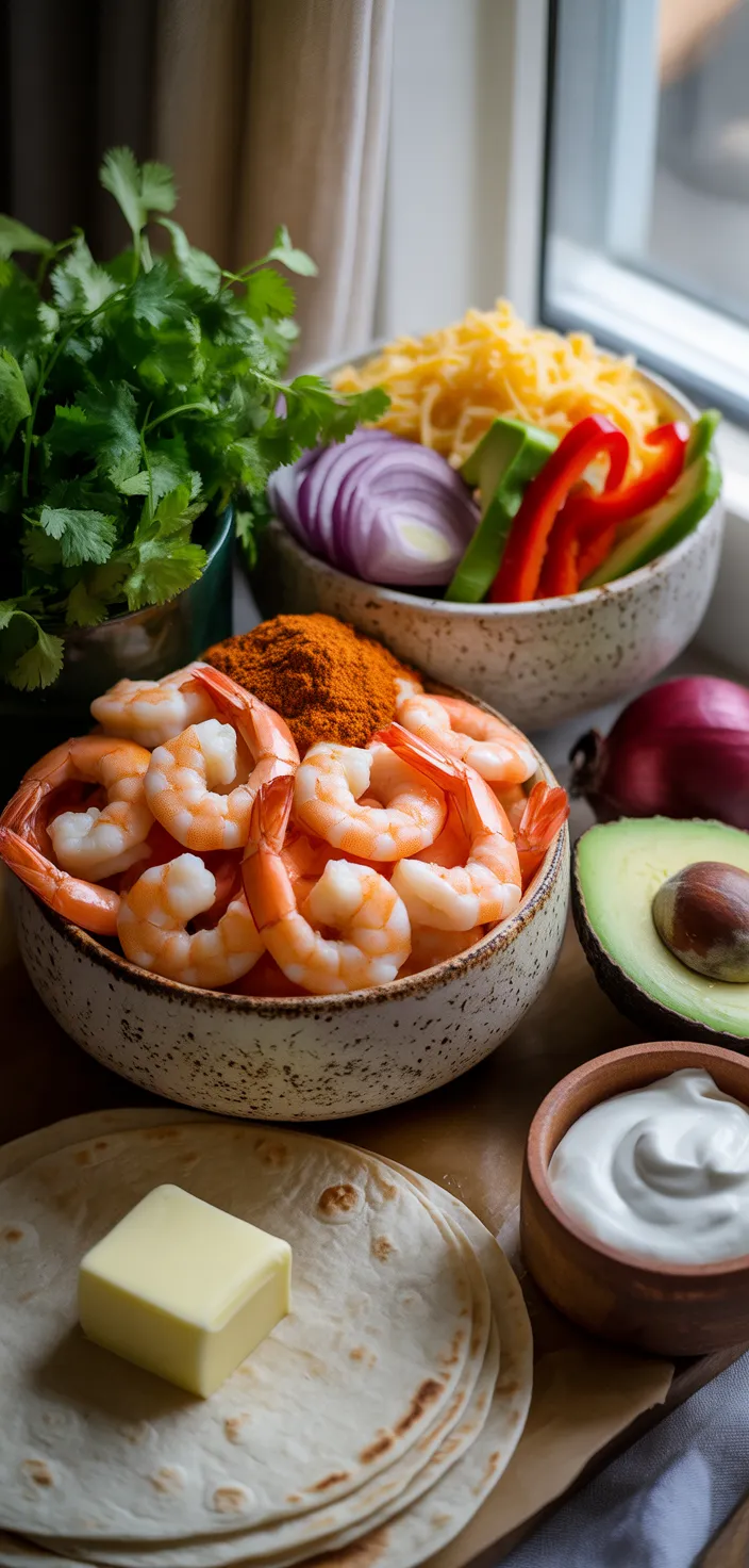 Ingredients photo for The Best Shrimp Quesadillas Recipe