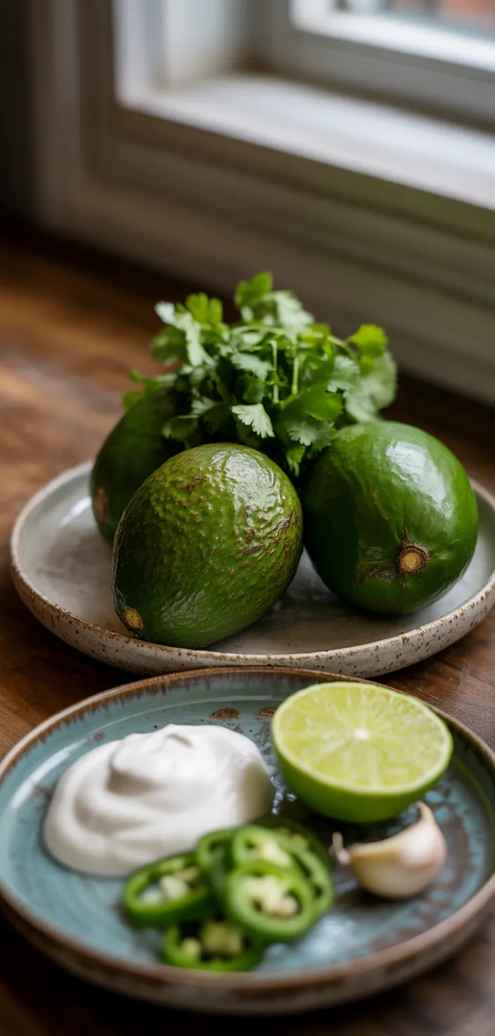Ingredients photo for Avocado Cilantro Lime Dip Recipe