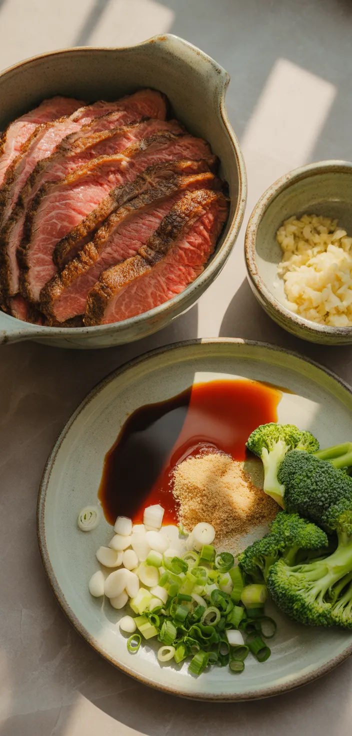 Ingredients photo for BEST Crockpot Beef And Broccoli (How To Make Ahead, Freeze) Recipe