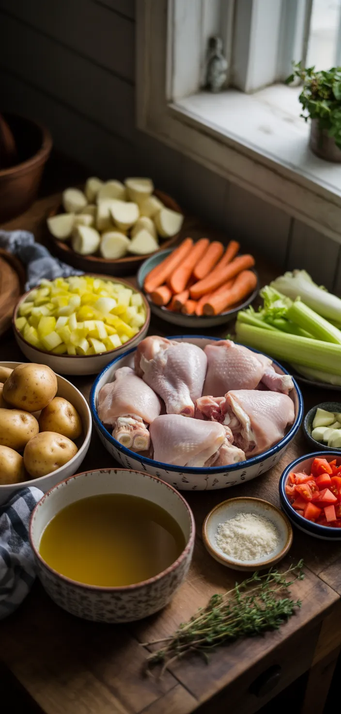 Ingredients photo for Easy Homemade Chicken Stew Recipe