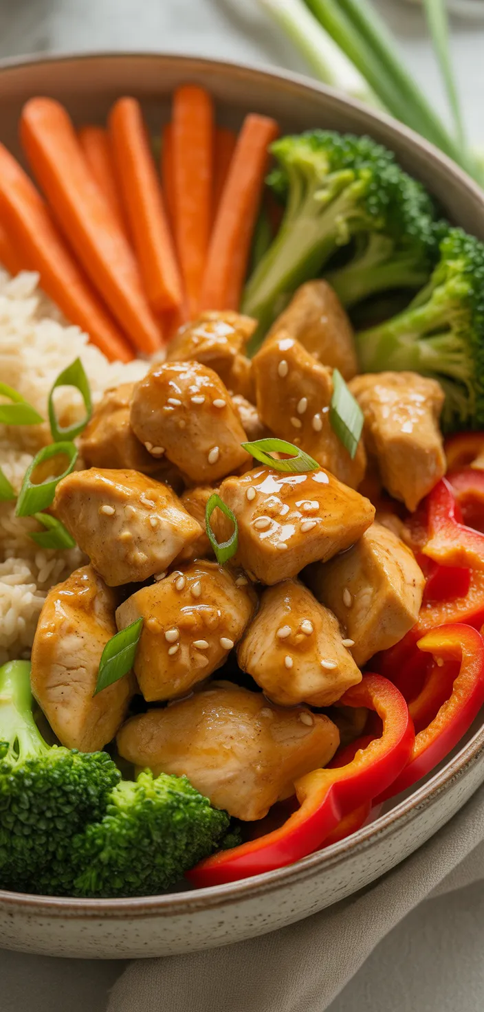 Ingredients photo for Honey Garlic Glazed Chicken Bowl Recipe