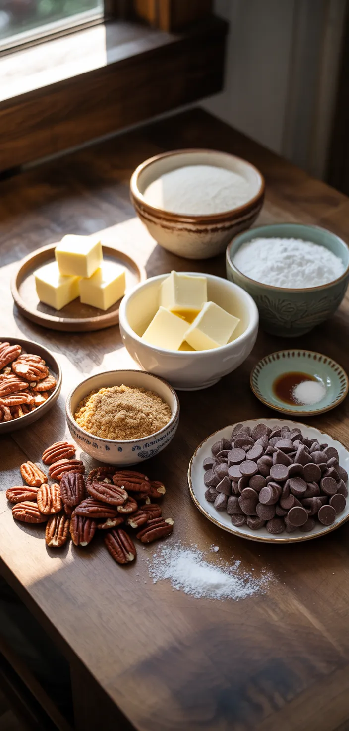 Ingredients photo for Pecan Turtle Bars Recipe