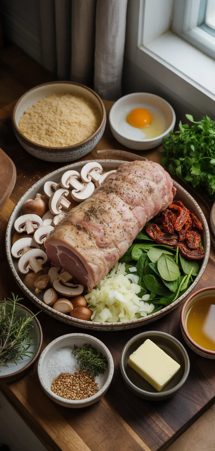 Ingredients photo for STUFFED PORK LOIN Recipe